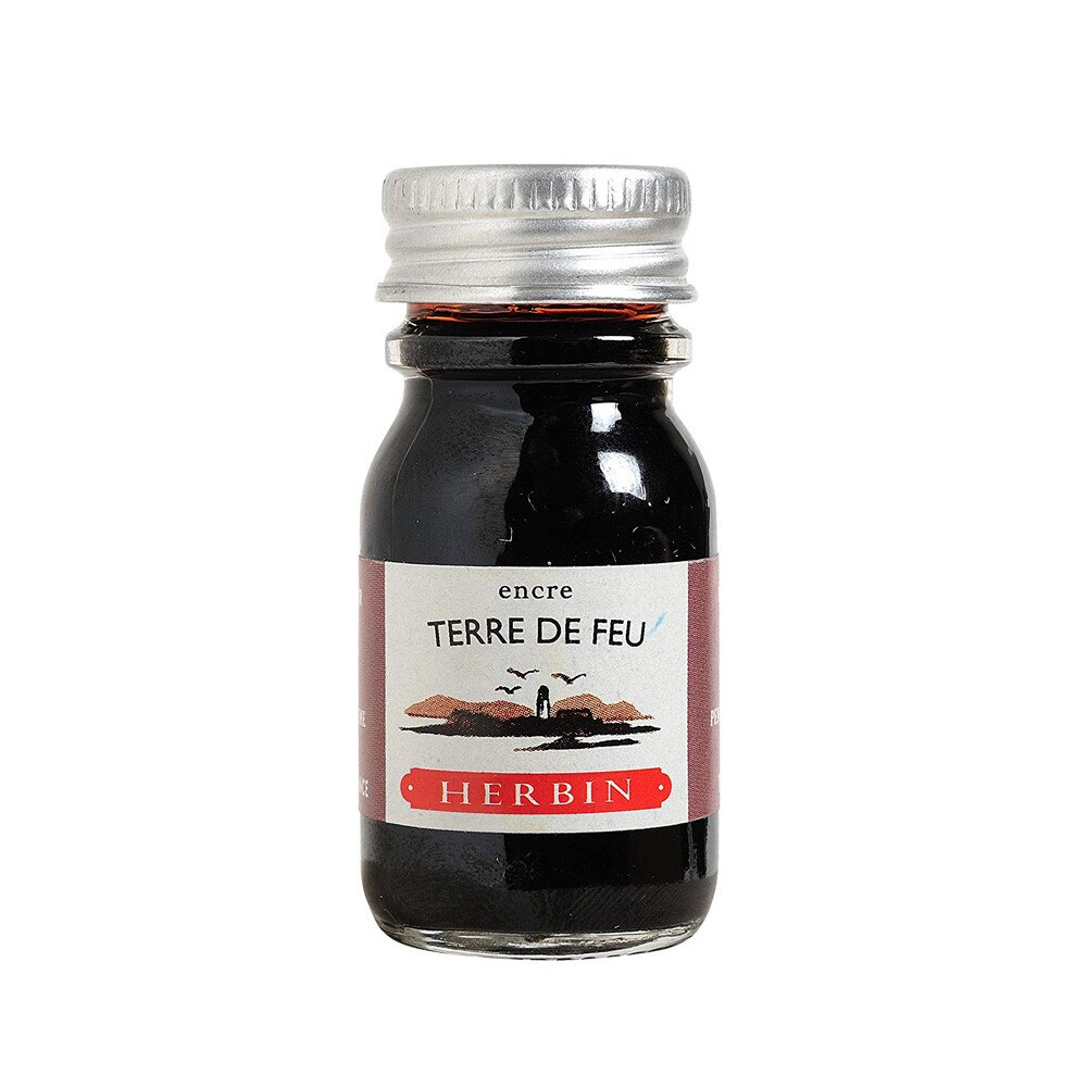J.Herbin 10ml Fountain Pen Ink Terre De Feu Bottle